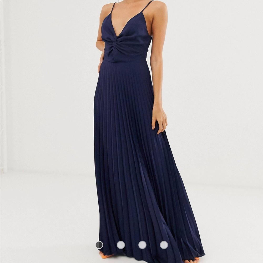 ASOS DESIGN cami maxi dress with pleat skirt and knot bodice